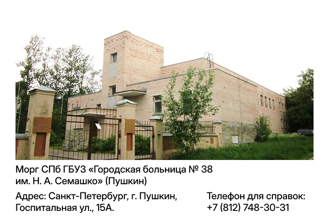 Морг СПб ГБУЗ «Городская больница № 38 им. Н. А. Семашко» (Пушкин)