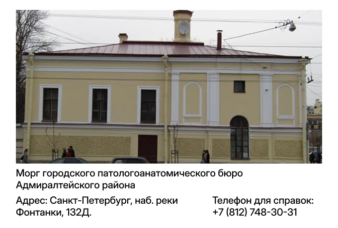Морг городского патологоанатомического бюро Адмиралтейского района