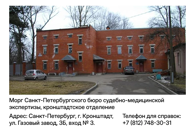 Морг Санкт-Петербургского бюро судебно-медицинской экспертизы, кронштадтское отделение
