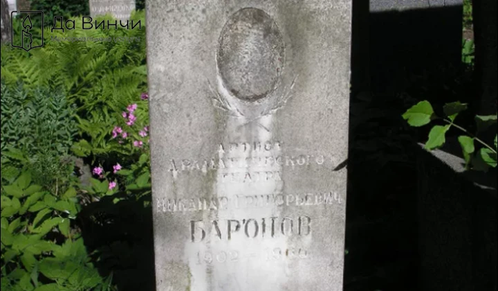 Памятник Никандру Григорьевичу Баронову, артисту драмы, на Большеохтинском кладбище