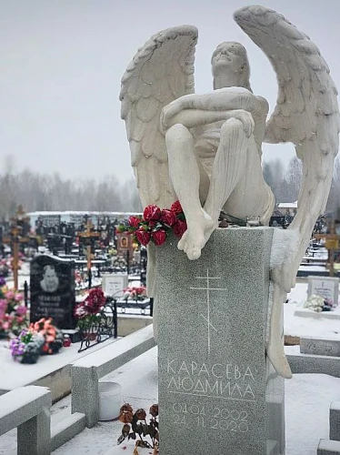 17.11.2024 года. Мемориальный комплекс на 2 могилы с колонной и ангелом