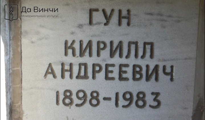 Памятник Кириллу Андреевичу Гуну, актёру театра и кино, на кладбище Памяти жертв 9 января