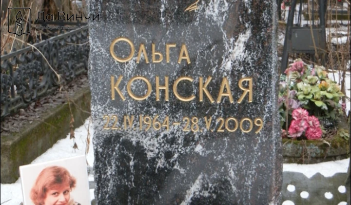 Памятник Ольге Владимировне Конской, актрисе, на Ново-Волковском кладбище Санкт-Петербурга