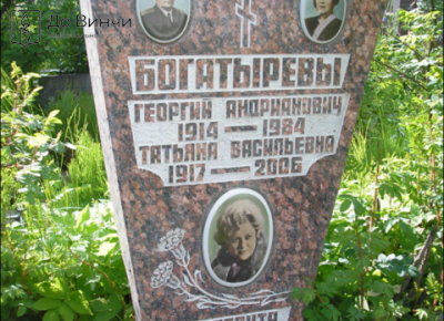 Памятник Георгию Андриановичу Богатырёву, офицеру военно-морского флота, на кладбище Ленинградского крематория