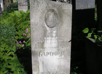 Памятник Никандру Григорьевичу Баронову, артисту драмы, на Большеохтинском кладбище