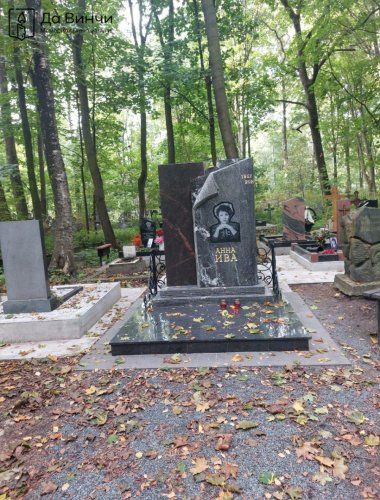 Эксклюзивный памятник из разных сортов гранита, Смоленское православное кладбище