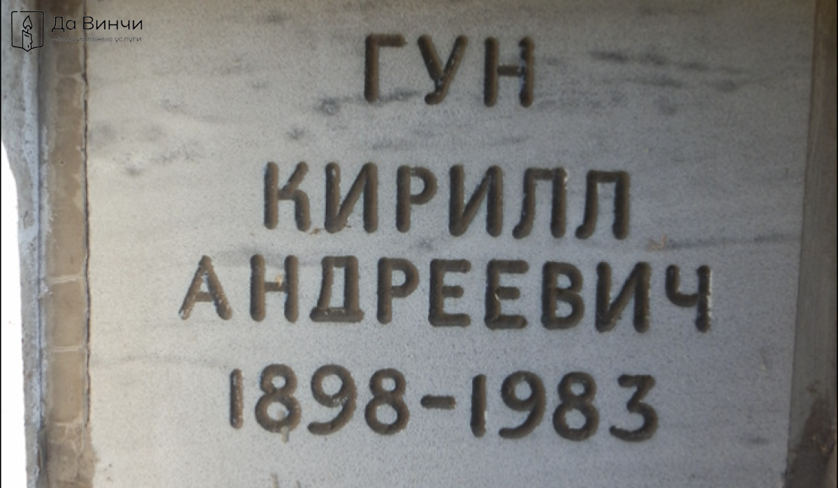 Памятник Кириллу Андреевичу Гуну, актёру театра и кино, на кладбище Памяти жертв 9 января